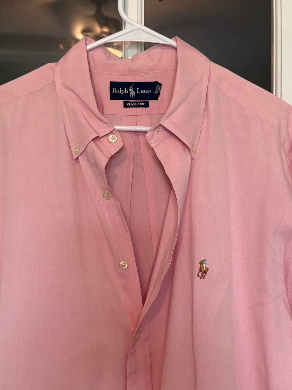 RALPH LAUREN Oxford Pink  Button Down Classic Dress Shirt Pony 17 1/2 36/37